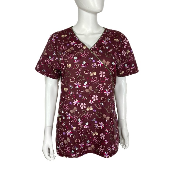 Dickies Medical Women’s Mockwrap Drawstring Back Waist Scrubs Top - Picture 1 of 8